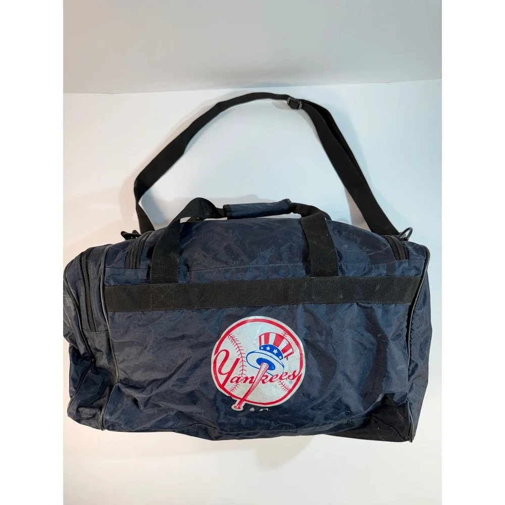 Vintage Adidas New York Yankees Duffel Bag Navy Blue MLB Gym Travel Luggage